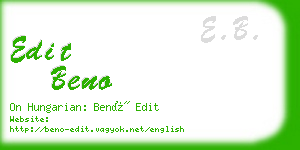 edit beno business card